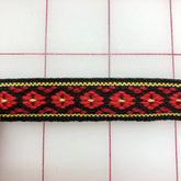 Non-Metallic Trim - .625-inch wide Vintage Red and Black Embroidered Trim Close-Out